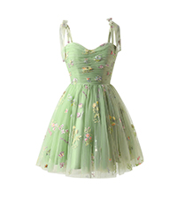 Embroidery Floral Dress for Women