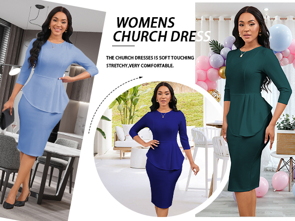 Womens wear to work bodycon sheath midi dress