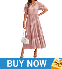 shirt dress for women short sleeve button-up flowy dress for women summer swing dresses holiday