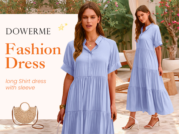 solid color loose fit dress for women ladies shirt dress for summer holiday beach dress for women