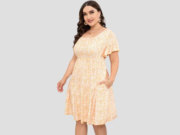 Plus Size Summer Casual Dress with Pockets