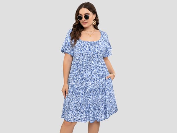 Plus Size Summer Casual Dress with Pockets