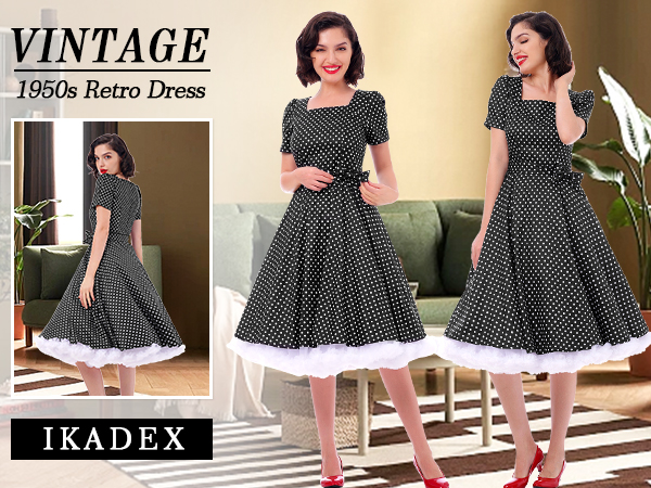 women vintage 1950s party cocktail wedding swing midi dress 1950s dresses for women 50s dresses