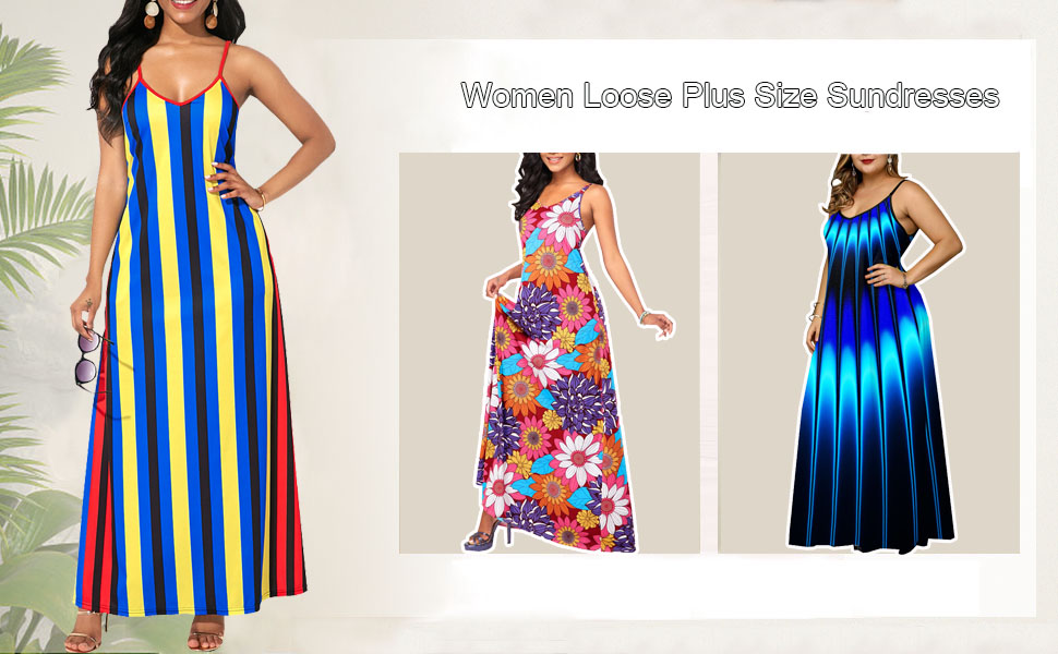 Summer Sexy Plus Size African Sundresses for Womens