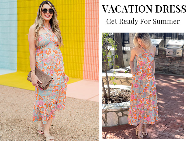 boho floral vacation dress