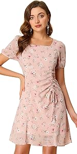 ruched floral dress