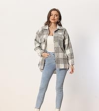 Women''s Plaid Shacket Jacket