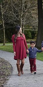 Wine Red T-Shirt Dress