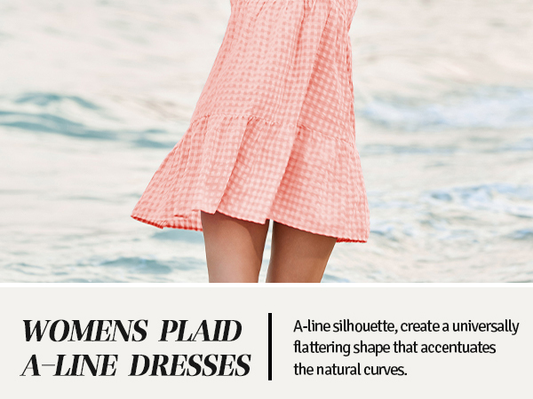 Womens Plaid A-line Dresses