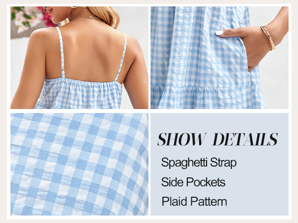 Womens Plaid A-line Dresses