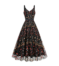 Embroidered Floral Dress for Women Summer 