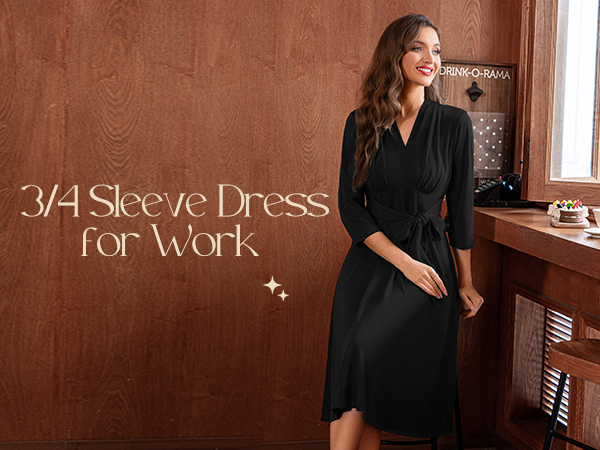 Business Wear to Work Midi Dress