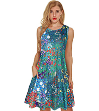 Sleeveless colorful sun dress