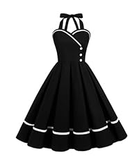 50s dresses for women black and white polka dot