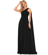 Ever-Pretty Womens A-line Ruched Bust One Shoulder Formal Dress Floor Length Military Ball Dress 