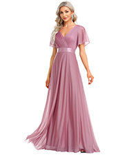 Pleated Maxi Formal Dress