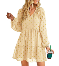 fall dresses long sleeve dress polka dot dress cute dresses for women babydoll dress spring dresses