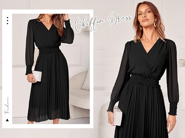 long sleeve dress for women midi holiday dresses for women 2023 smocked pleated maternity dress