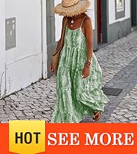 Women Summer Dresses 2024 Spaghetti Strap Floral Maxi Dress Flowy Boho Beach Long Sundress Pockets