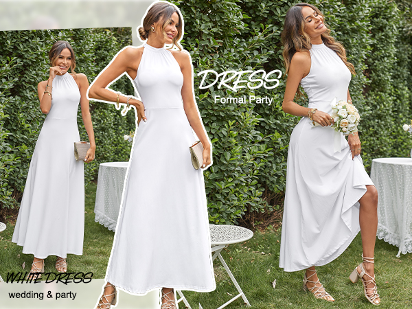 Wedding guest evening garden party white dress