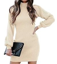 Women&#39;s sweater dress, knitted dress, high necked sweater dress