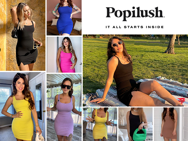 Popilush The Shapewear Dress Mini Slit