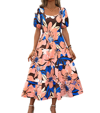 Boho Summer Dresses Floral Cruise Vacation Dress Beach Dress Casual Dresses Maxi Cocktail Dresses