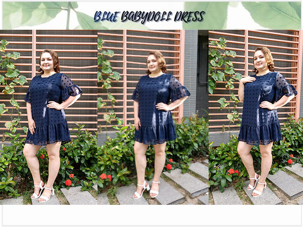 navy blue babydoll dress 29325