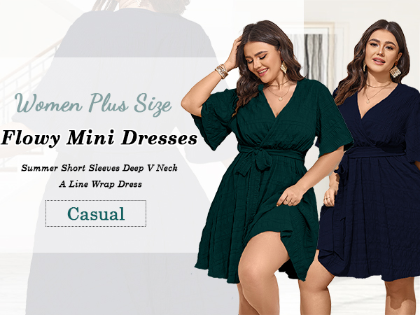 plus size casual mini dress