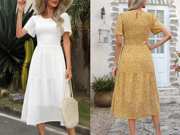 modest dresses for women short sleeve dress for women ruffle dress women vacation dress