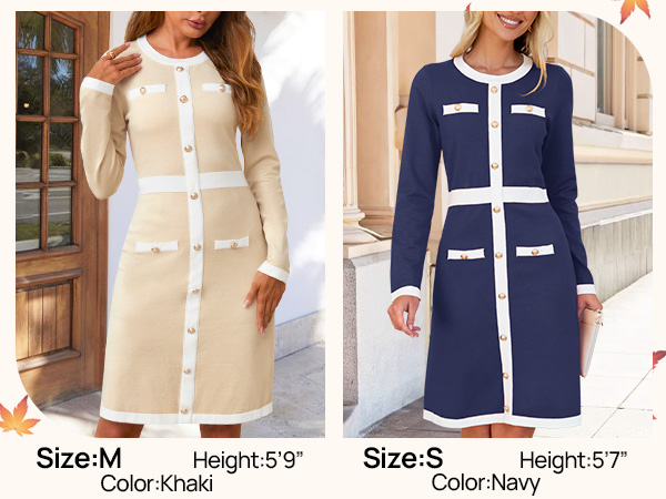 MEROKEETY Women''s Trendy Long Sleeve Work Dress