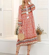 long sleeve boho dress