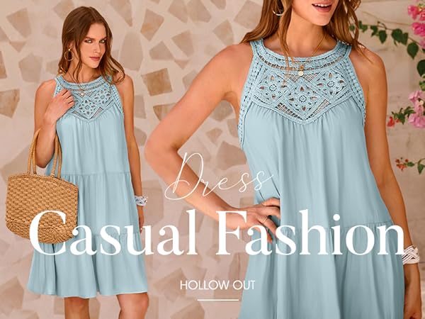 wedding guest dresses for women womens casual dresses sleeveless casual dress hollow out dress 