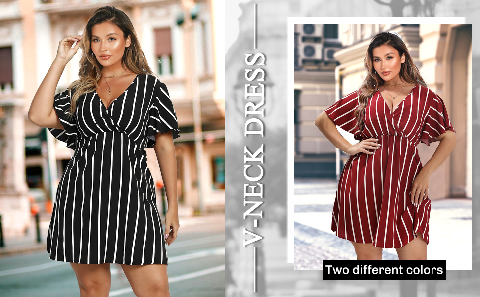 Women'' Plus Size Neck Plus size Dress High Waist Casual Work Midi Dresses