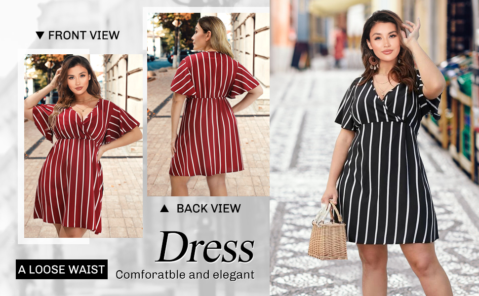 Women''s Plus Size V Neck Short Sleeve A Line midi Dress maxi dress plus size wrap for women