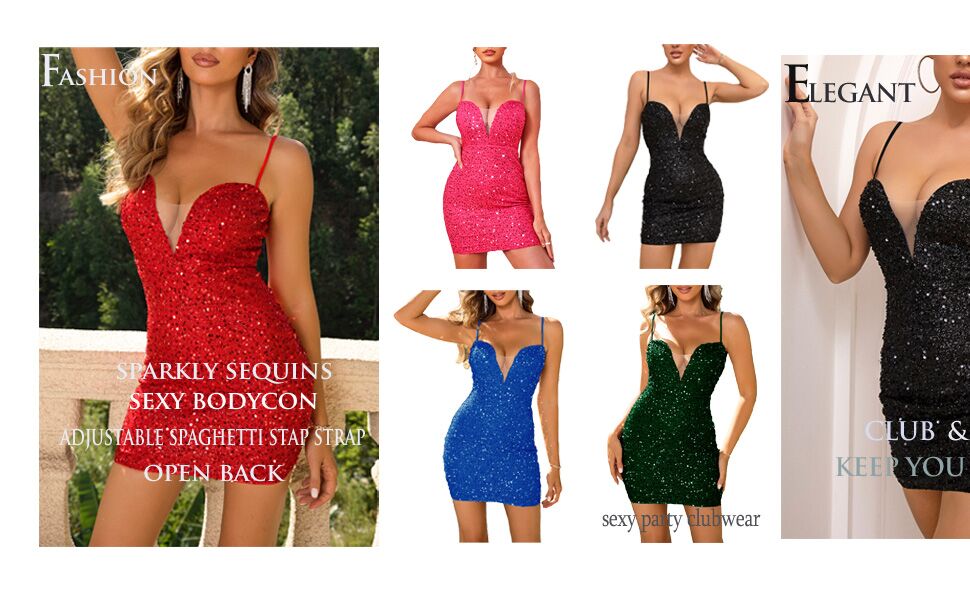 Sexy Sequin Bodycon Stretchy Mini Dress