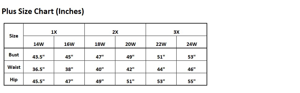 Plus Size Chart