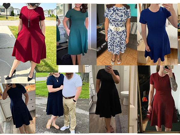 Church Dresses for Women 2024 Summer Business Casual Work Knee Length A-Line Dress with Pockets