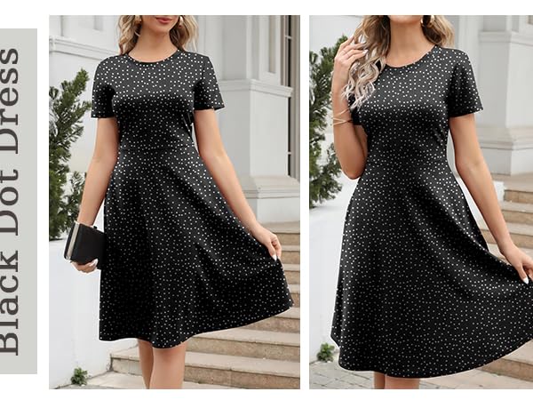 Women''s 2024 Fit and Flare Dress Summer Casual Church Elegant Work Party A-line Dress with Pockets