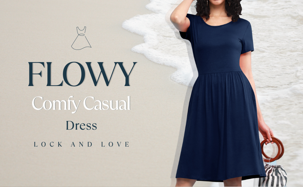 FLOWY COMFY CASUAL DRESS LOCK AND LOVE