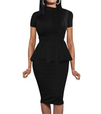 Womens short sleeve peplum dress