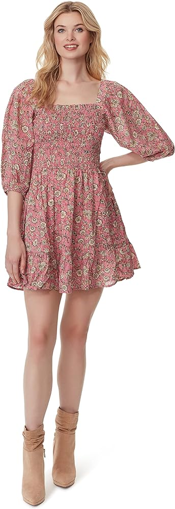 Jessica Simpson Women's Aldan Smocked Knee Length Dress