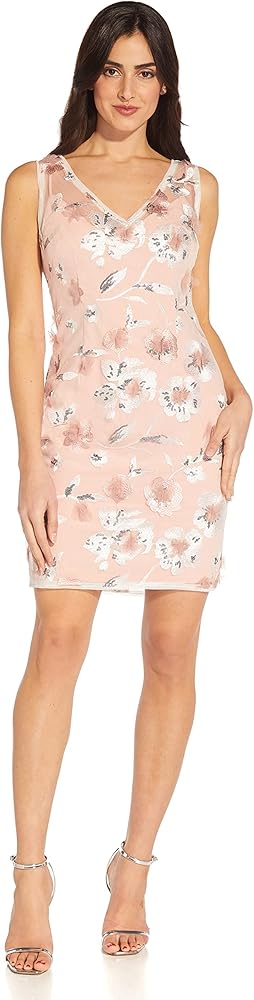 Adrianna Papell Women's Floral Embroidery Sheath