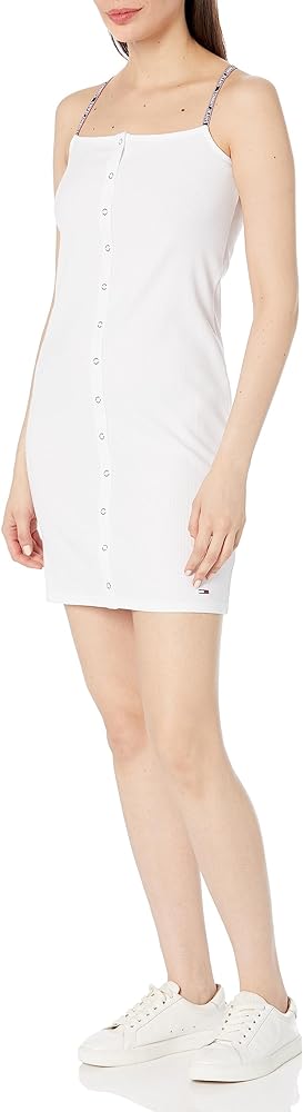 Tommy Hilfiger Women's Snap Front Bodycon Ribbed Tube Mini Dress