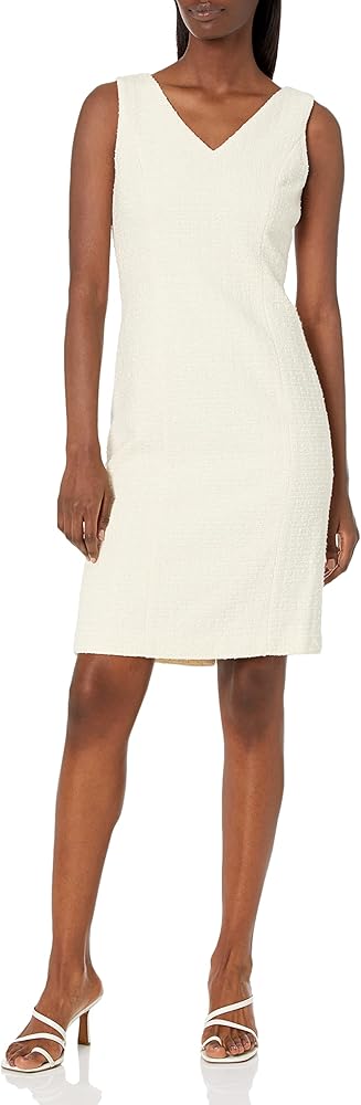 Anne Klein Women's Ridge Crest V-Neck Sheath Dress