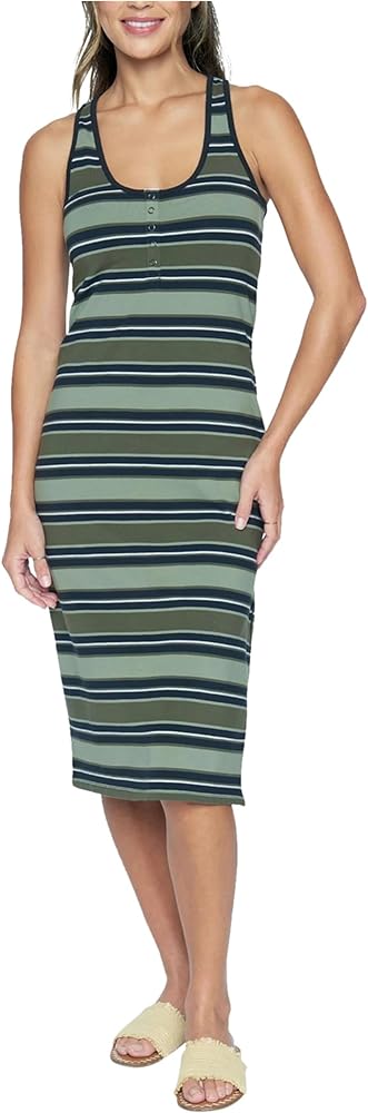 Hurley Womens Alexa Midi Dress, Green, X-Large