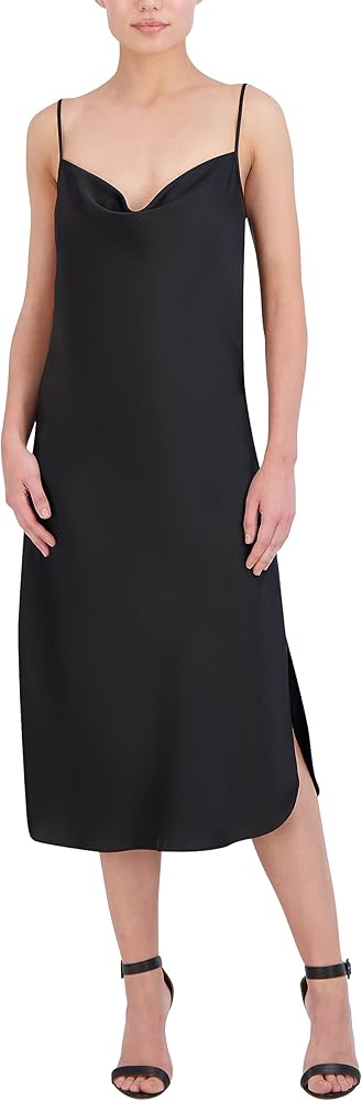 BCBGMAXAZRIA Women's Sleeveless Cowl Neck Slip on Midi Dress