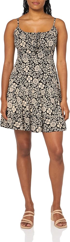 Angie Women's Floral Print Spaghetti Strap Dress with Tie