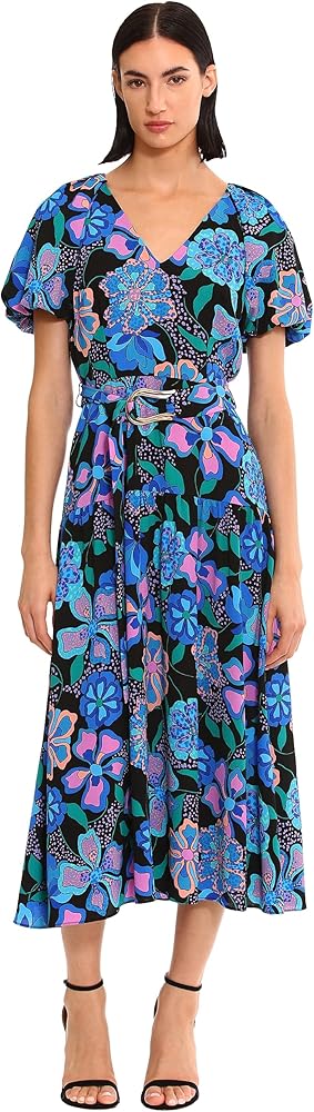 Donna Morgan Women's Fun Print Colorful Dress Dressy Casual Day Event Party Date