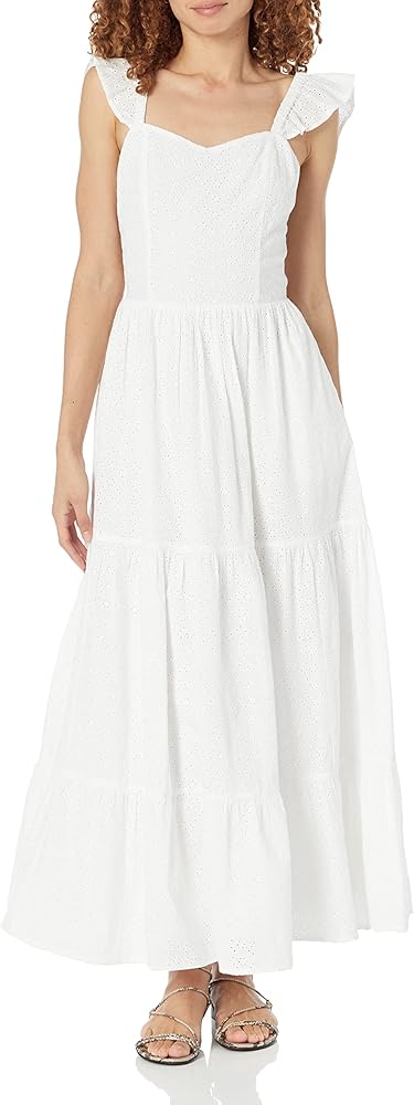 The Drop Women's Tulsi Ruffle-Sleeve Eyelet Maxi